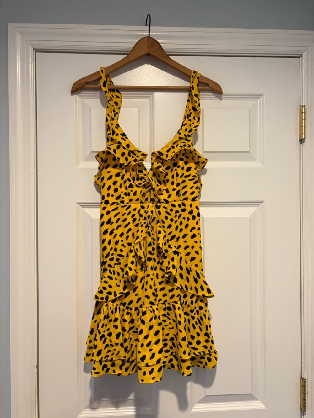 Forever 21 Yellow and Black Ruffle Mini Dress